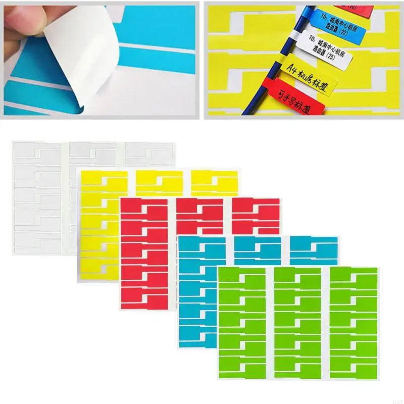 X90F 30 Pcs Self-Adhesive Cable Label Waterproof Identification Tags for Office Work School Computer Cord Printer