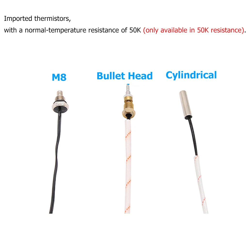 NTC Thermistor Temperature Sensor 50K Thermal Resistor M8 Probe Temperature Meas