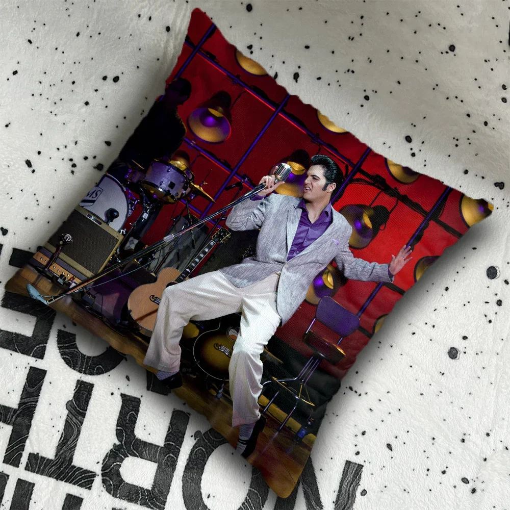 Decorative Pillowcase E-Elvis P-Presley Cushion Cover Double Sides Rockstar Pillow Case 40x40 45x45 Gift Pillow Cover Sofa