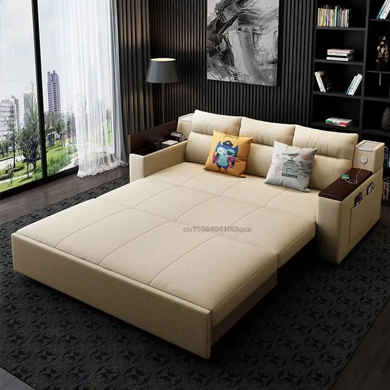 Sofa Bed Folding Bed Latex Sitting And Lying Multifunctional Retractable Single Double Living Room Small Apartment Sofa Dual-Use