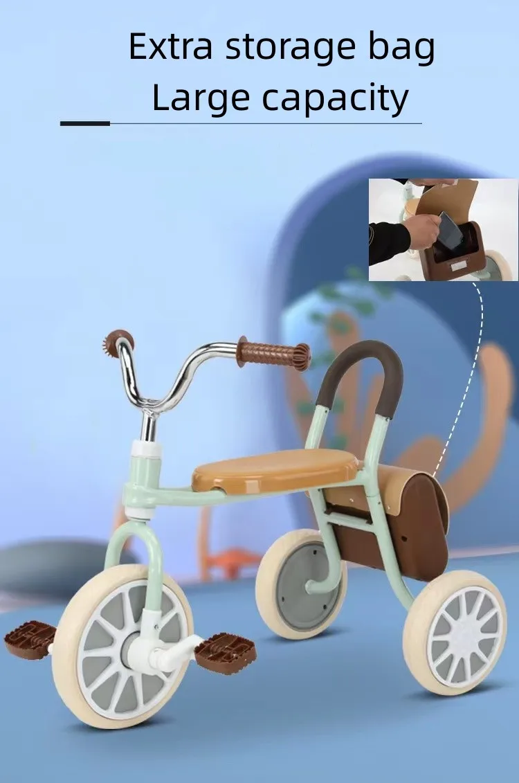 

Children's Retro Tricycle Bicycle 2-6 Years Old Baby Outdoor Toy Stroller Can Sit on Mother's Baby Artifact Boy Girl Gift