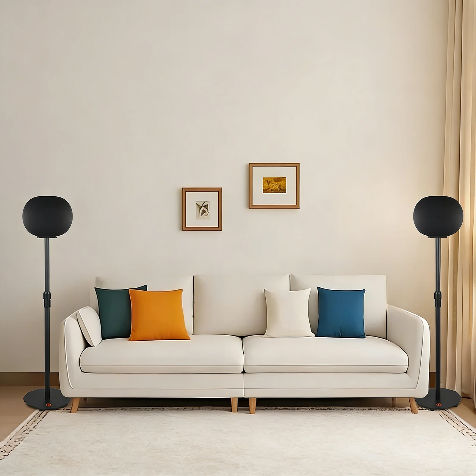 SONOS ERA 100 및 ERA 300용 금속 플로어 스피커 마운트 25.59인치-40.16인치 플로어 스탠딩 오디오 홀더 사운드 바 브래킷 홀더