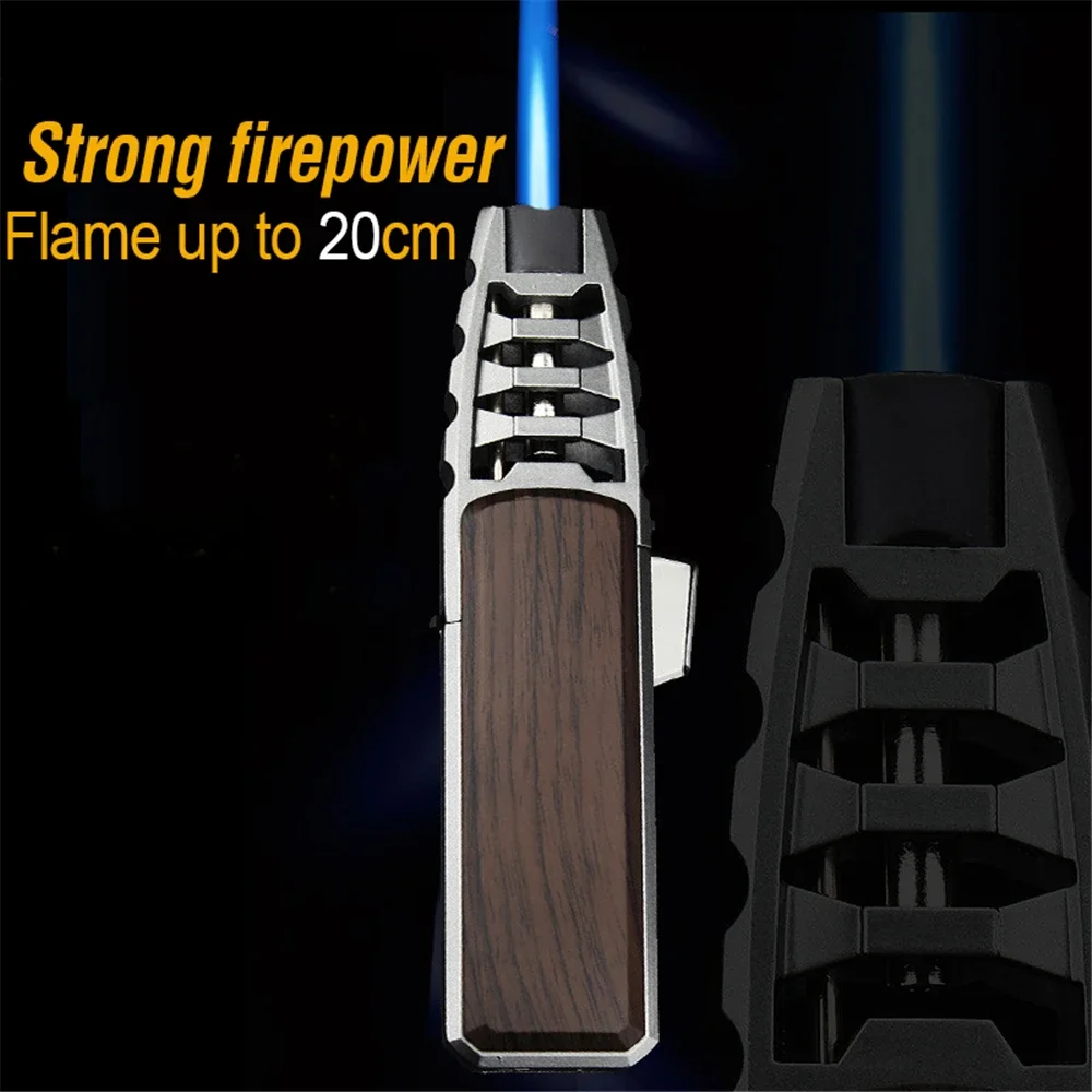 Jet Flame Lighter Kitchen Outdoor BBQ Cooking Metal Windproof Cigar Powerful Tube Straight Fire Turbo Torch Fire Gas Lighters