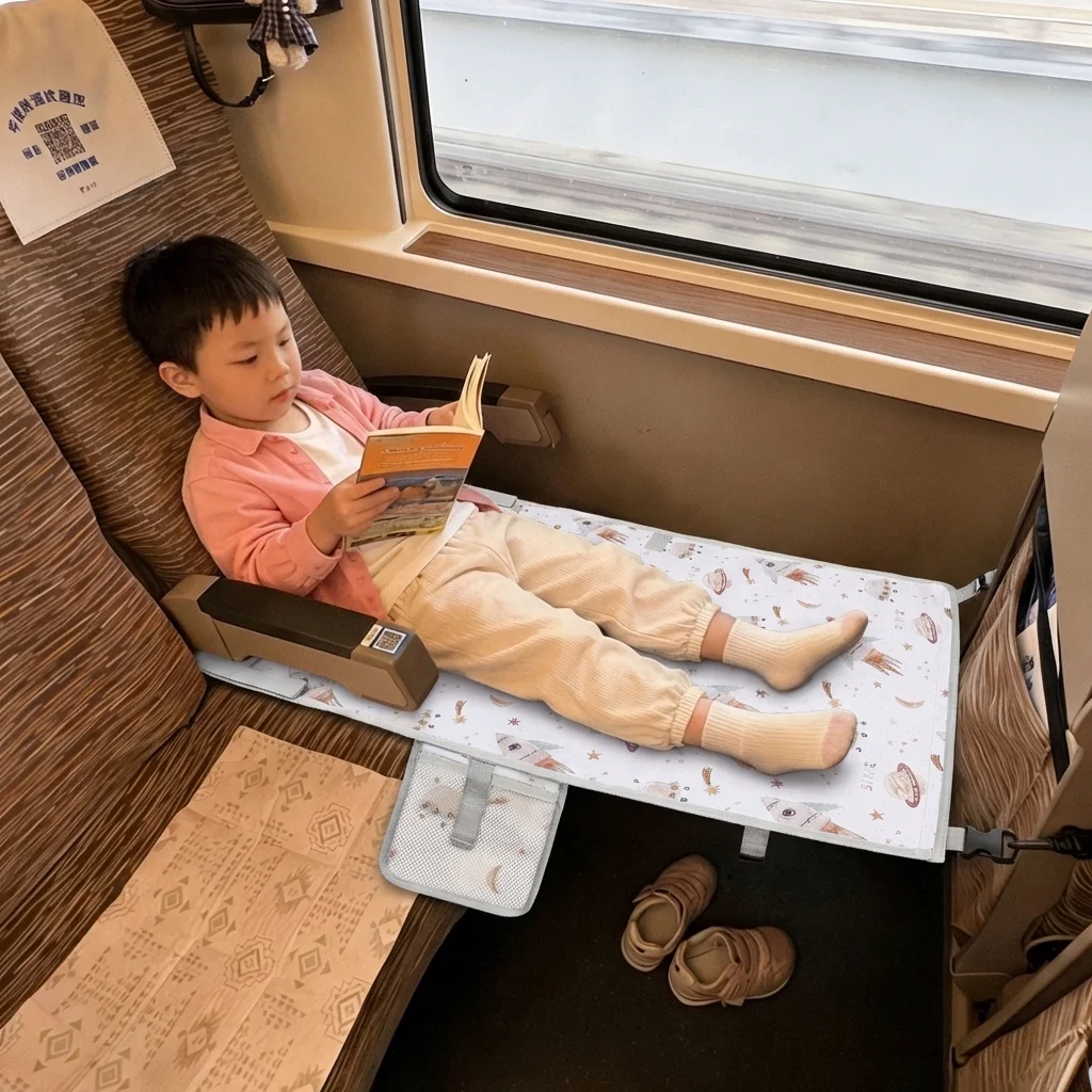 팽창식 기차 수면 발받침대 장거리 항공 여행용 침구 어린이  허리 받침대 걸이형 침대 먼지 방지 매트