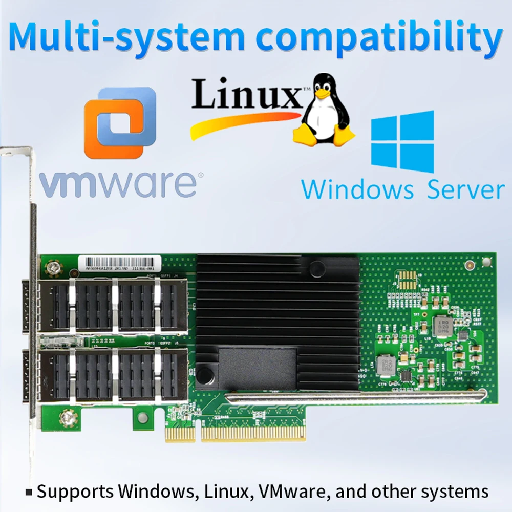 X710-QDA2 듀얼 포트 40GbE QSFP+ NIC 저지연 SR-IOV PCIe 3.0 x8 네트워크 카드 데이터 센터 HPC AI용