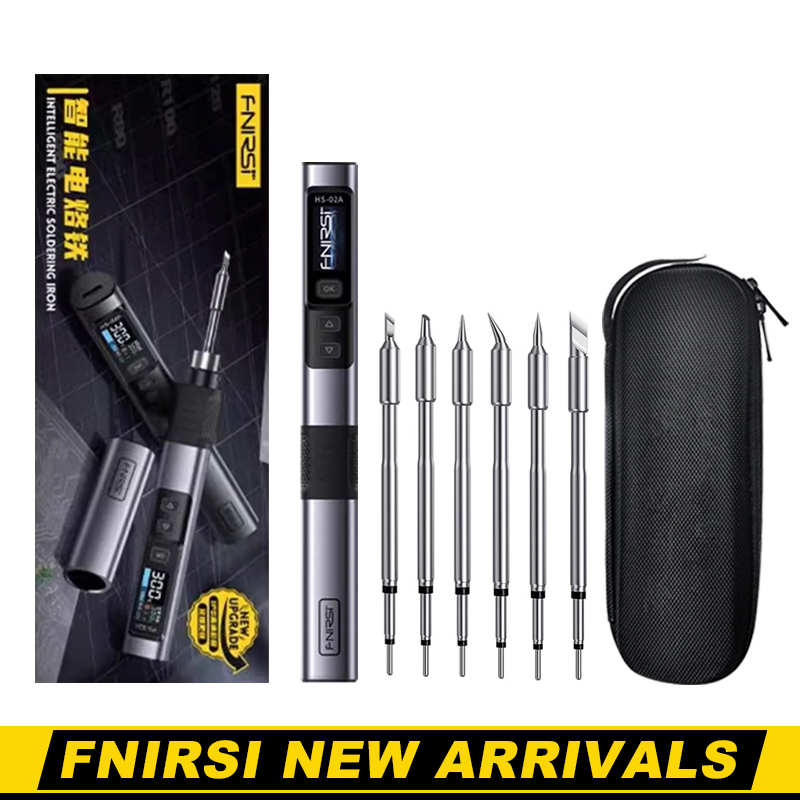 FNIRSI HS-02 Soldering Iron Smart Sleep IPS Color Display Screen 100-450â Soldering Rework Station PD100W Portable Repair Tool