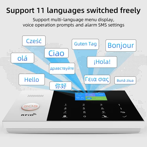무선 WIFI GSM 홈 보안 경보 시스템, 알렉사 및 구글과 호환되는 모션 센서 감지기가 있는 Tuya 스마트 라이프 앱 용 2