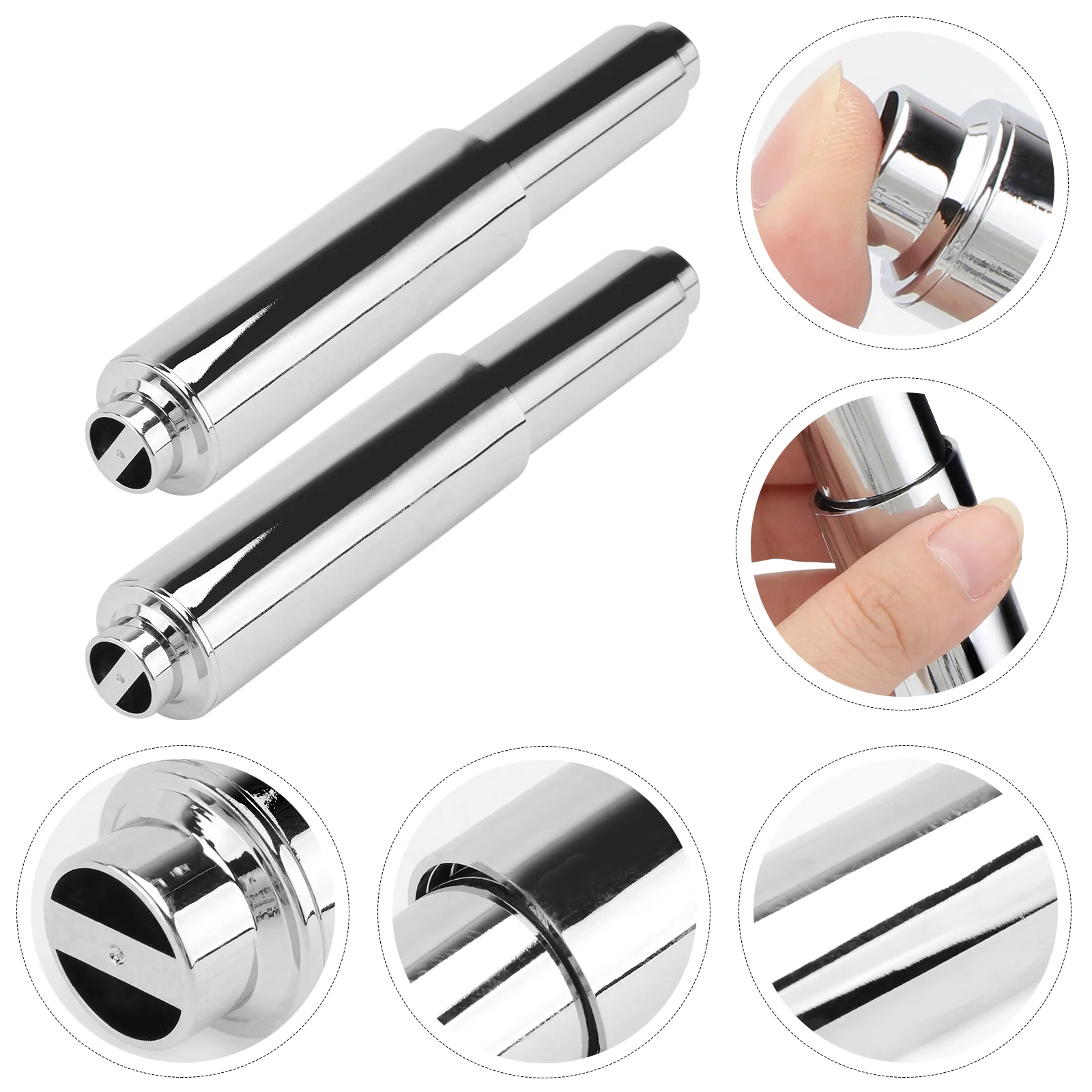 

2pcs Bathroom Toilet Paper Towel Spring Coil Rod Paper Winder Holer Flexible (Silver)