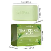 Barre de savon à l'huile d'arbre à thé 100G pour hommes et femmes, nettoyage en profondeur, apaisant pour la peau sèche, soins contre les odeurs corporelles, exfolie et raffermit les soins de la peau 6