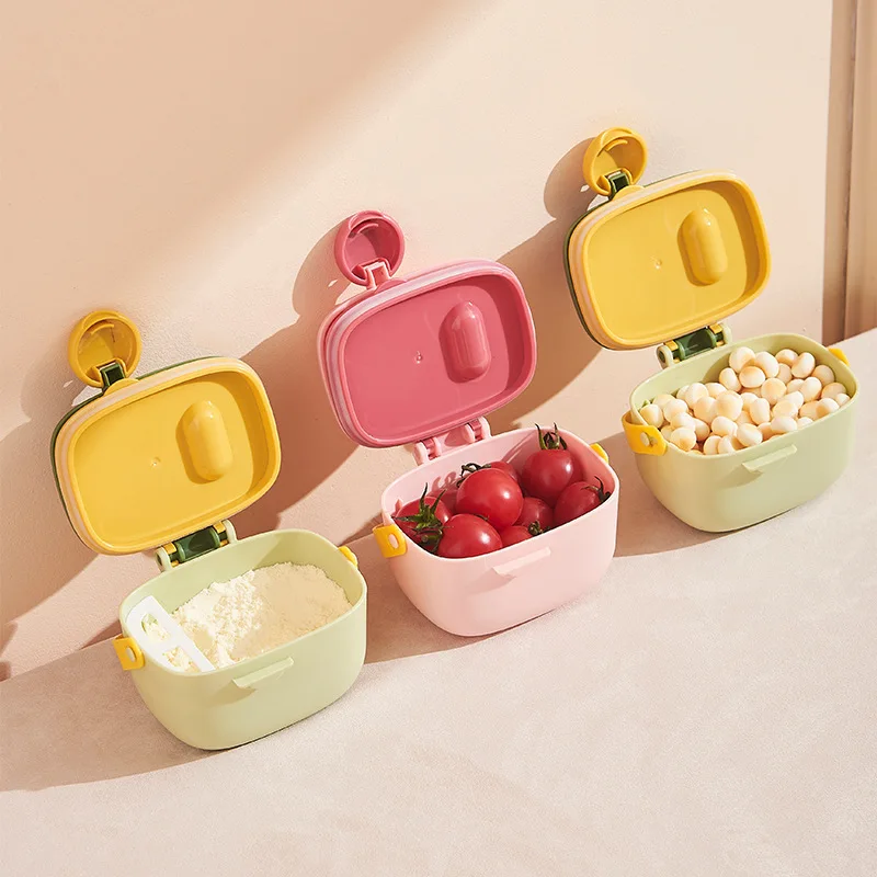 Portable Baby Food Storage Box Cartoon Infant Milk Powder Box Toddler Snack  Container Sealing Box Cereal Storage Organizer - AliExpress