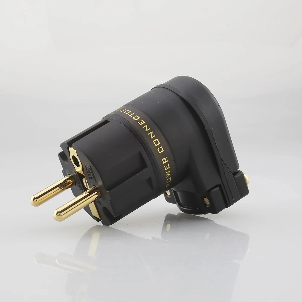 Audiocrast 24k Schuko Mains Ângulo Direito Plugue Macho para Iec C13 Fêmea Tomada de Alta Fidelidade Conector de Alimentação - Image 2