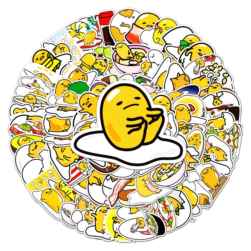10 30 50pcs anime stickers graffiti stickers for laptop pad phone motorcycle skateboard luggage suitcase decals sticker Sanrio Cartoon Anime Kawaii Gudetama Stickers for Laptop Suitcase Stationery Waterproof Decals Album Graffiti Kids Toys Gifts
