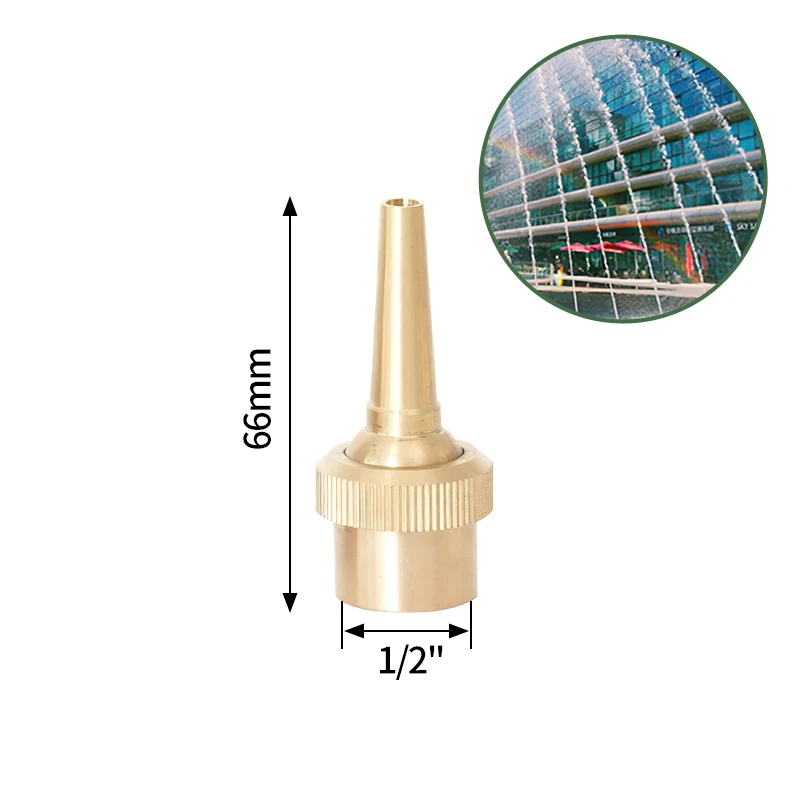 Adjustable Brass Fountain Nozzle - 1/2" To 1" Garden Water Flow Spray Head For Ponds & Fountains