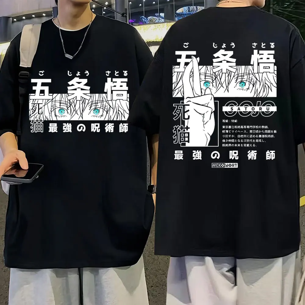 

Japan Anime Jujutsu Kaisen T-shirt Cartoon Gojo Satoru Graphic Tees Men Women Summer Casual Loose Oversized T Shirt Streetwear