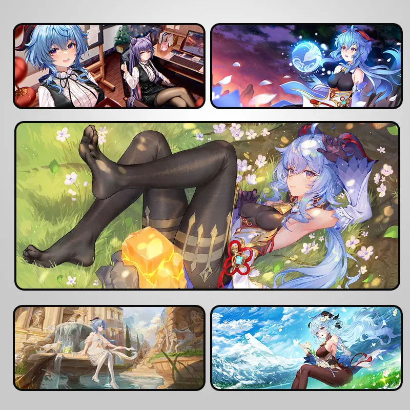 

Genshin Impact Ganyu Xl Mousepad Computer Gamers Large Locking Edge Mouse Pad Mat Natural Rubber Keyboard Pc Desk Pad