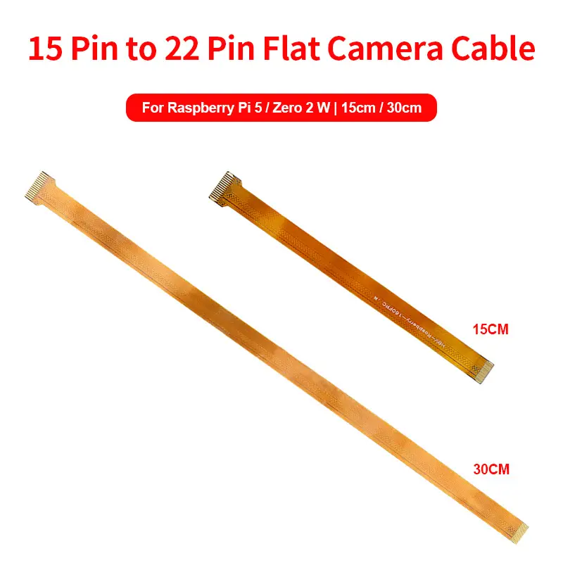 1Pcs Raspberry Pi 5 Zero Camera Cable 15 Pin to 22 Pin FFC Flexible Flat Cable 15CM 30CM Ribbon Line for Raspberry Pi 5 Zero 2 W image 1