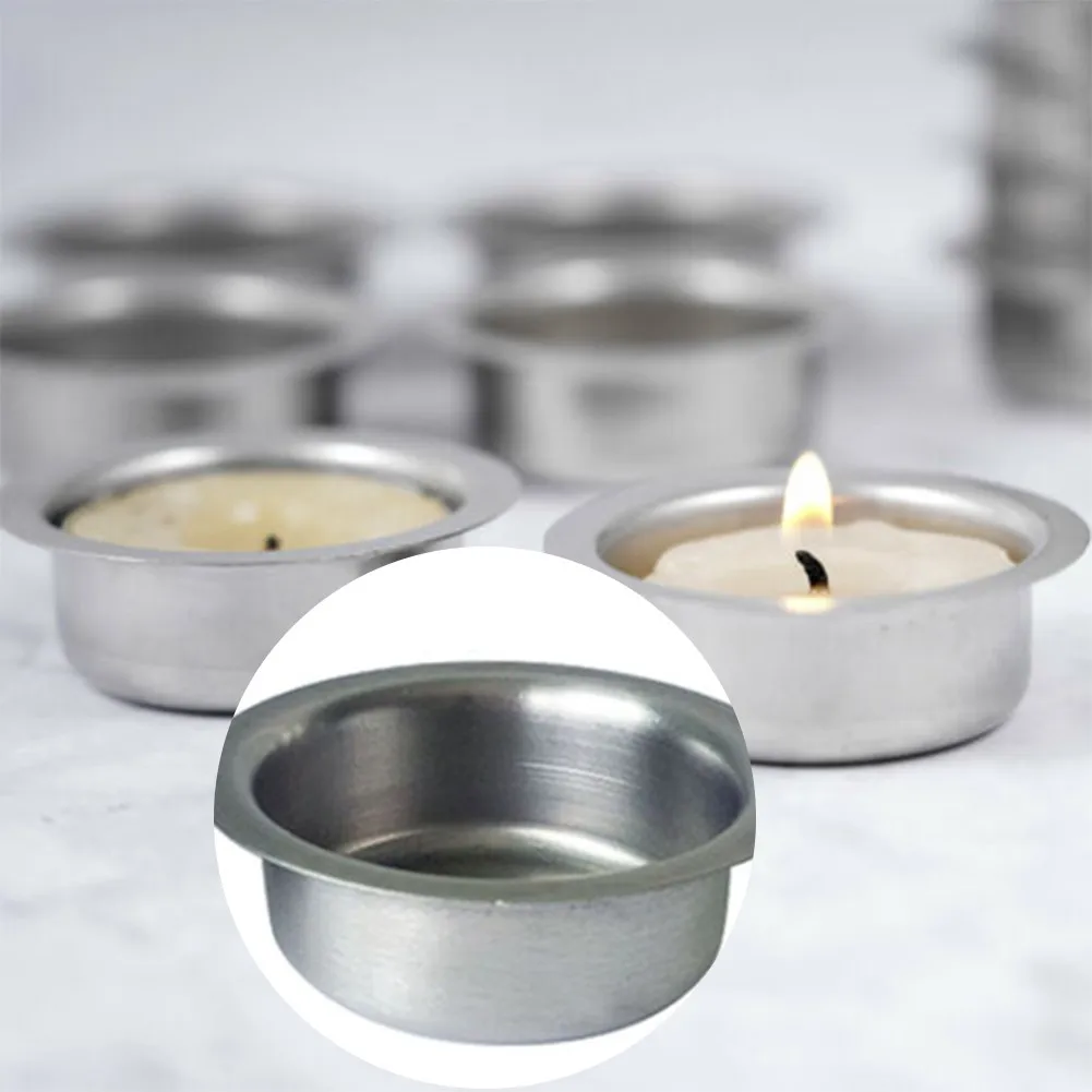 Description Picture 2 of itemCandle Cups Stainless Steel Décor Hardware Metal Specifications 12pcs Accessories Candle Holder Complete Container High Quality