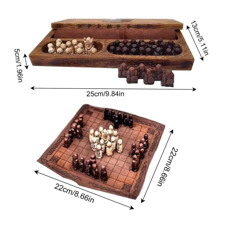 Viking Chess Set Asymmetric Chess Board Game Portable Strategy Games Learning Toys Chess Gifts Party Supplies For Kids Adults 6