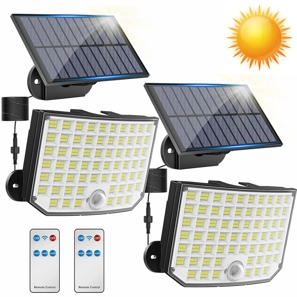 

Solar Light Outdoor 256 LED Super Bright with Motion Sensor Strong Power IP65 Waterproof 3 Working Modes Garden Wall Flood Light