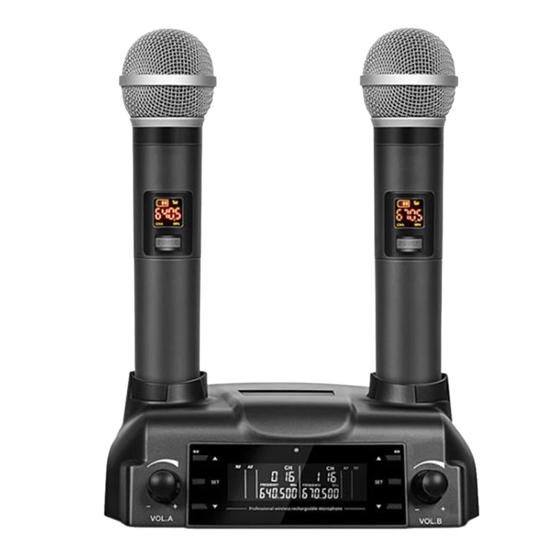 

Профессиональный ручной УВЧ беспроводной микрофон ручной микрофон KTV микрофон беспроводной микрофон-(штепсельная вилка США)