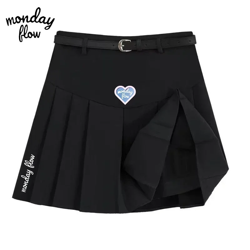 Monday Flow Summer New Golf Clothing Women's Half Skirt Ladies Golf Pleated High Waist Short Skirt Pants