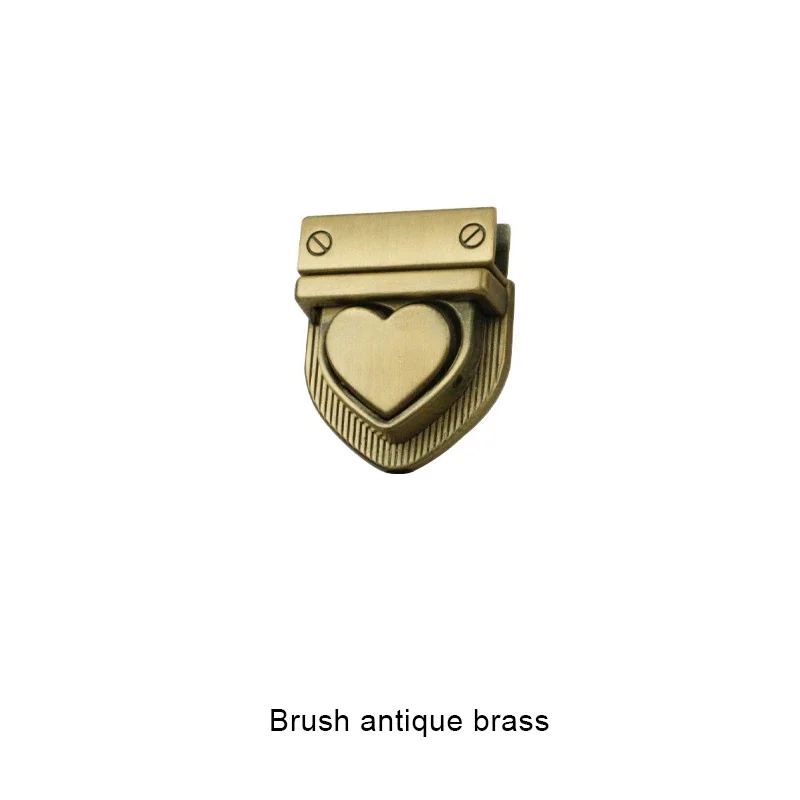 28*32mm Metal Heart Press Lock Fashion Bag Switch Locks For Diy Handbag Bag Purse Luggage Hardware Closure Bag Parts Accessories