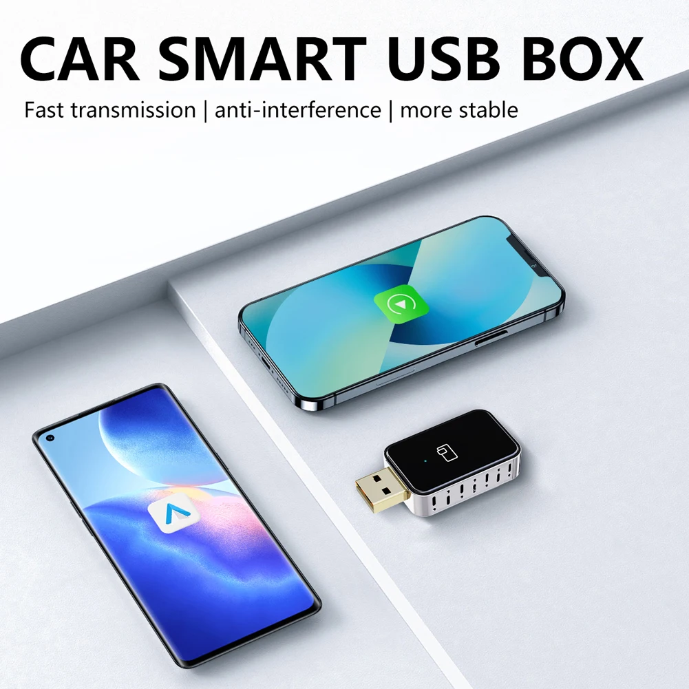 무선 CarPlay 안드로이드 오토 미니 박스 동글 BT WiFi AI 박스 어댑터 음성 어시스턴트 (순정 유선 CarPlay 안드로이드 오토 차량용)