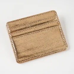 Sleek Leather Minimalist Wallet & Cardholder with ID Case and Multiple Slots (Gold)