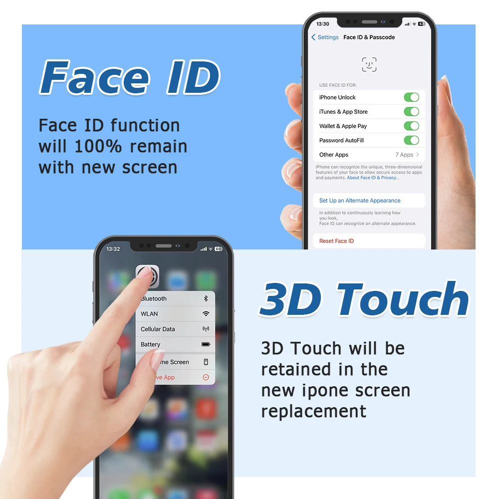 Screen Replacement For iPhone X OLED Touch Digitizer Assembly LCD Display For iPhone XR XS MAX 11 12 13 PRO Support True Tone