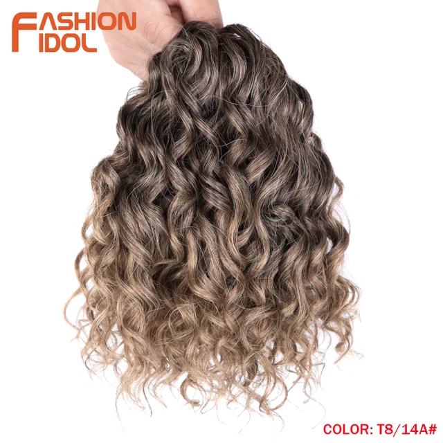 10 Inches Deep Wavy Twist Crochet Hair Synthetic Afro Curly Hair Crochet Braids High Temperature Fiber Braiding Hair Extensions T8-14A