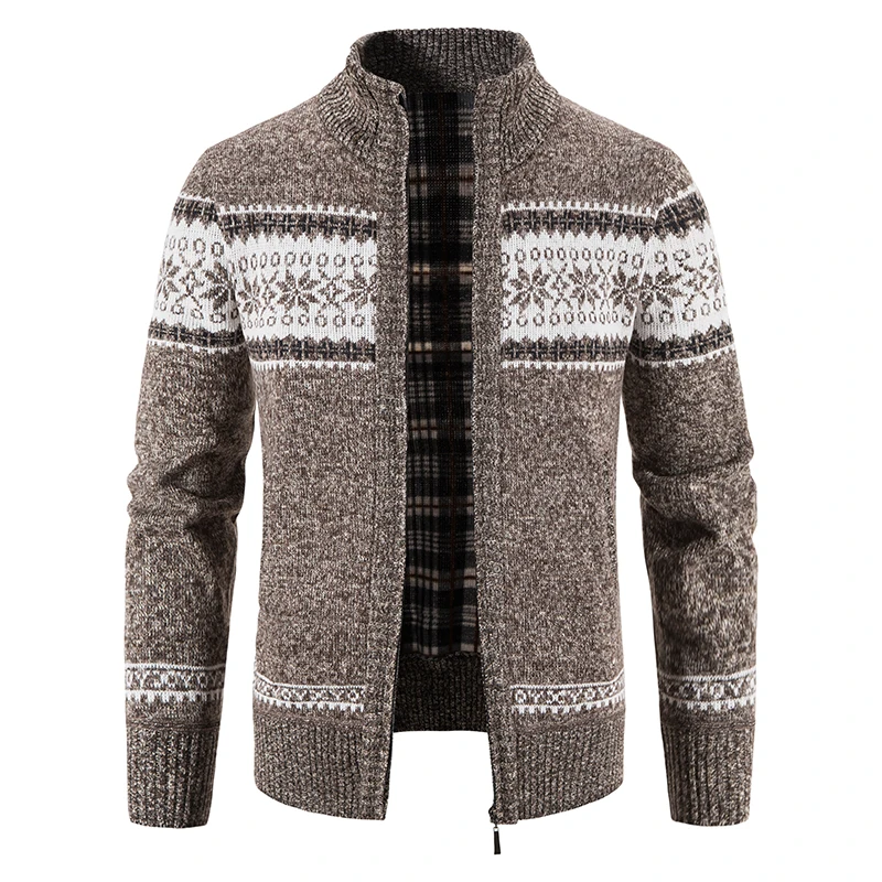 Winter Men's Fleece Cardigan Christmas Knit Sweater Coat Business Casual Jacket Male Wool Cashmere Clothing fleece cardigan sweater coats knitted sweater coat knitted cardigan