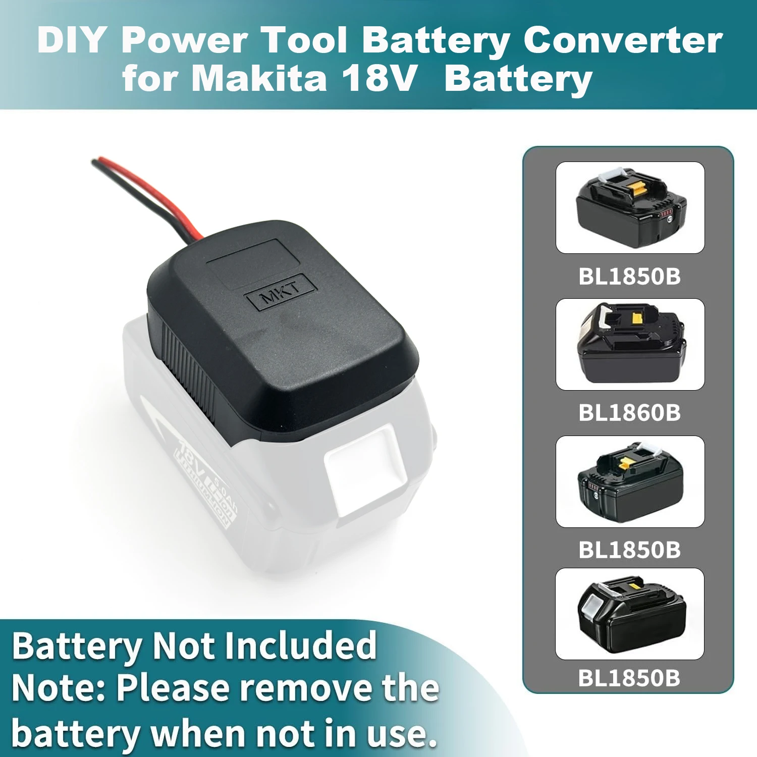 For Makita MT 18V Li-ion Battery Adapter DIY Battery Cable Connector Output Adap