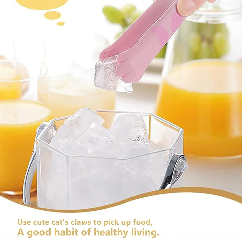Stainless Steel Food Tongs Japanese Cat Paw Shape Cute Cartoon For Meal Barbecue Sandwich Baking