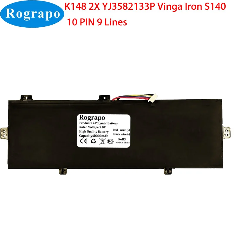 Bateria Nova do Portátil de 7.6v 5000mah K148 2x Yj3582133p para o Ferro de Vinga Iron S140 com Plugue de Fios
