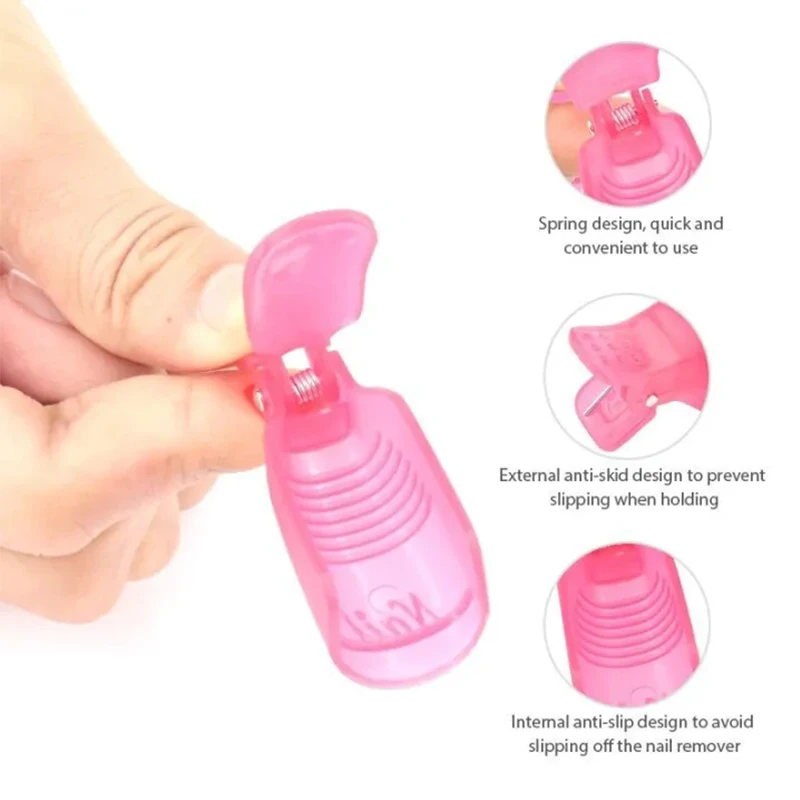 10pcs/Bag Nail Acrylic Removal Clip for Remove UV LED Gel Polish Purple Pink Manicure Tools Nail Supplies 3