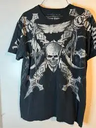 

Personalized new Harajuku retro hip-hop skull pattern oversized T-shirt Y2K short-sleeved gothic universal clothing streetwear