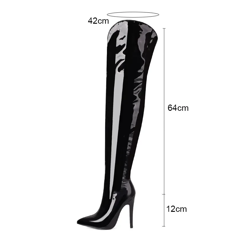 2025 Autumn Winter Over-the-Knee Sexy Thigh High Long Boots  Pointed Toe Zip Short Plush Motorcycle Red Booties for Women Shoes