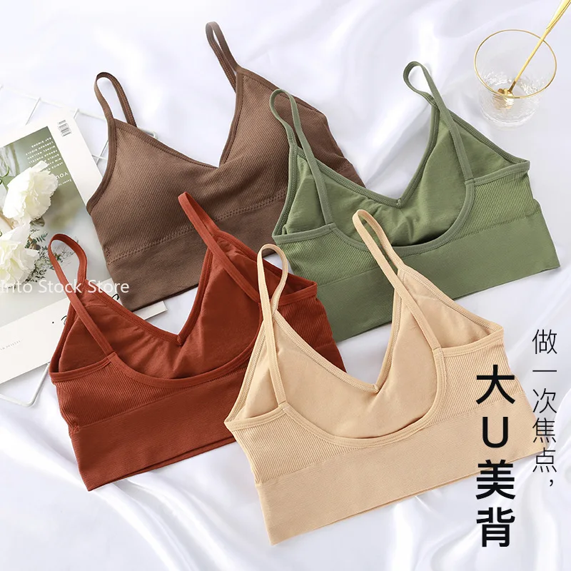 Sports Bra 2024 Women Fitness Top Seamless Yoga Bra Black White Running Yoga Gym Crop Top Women Push Up Sport Bra Top