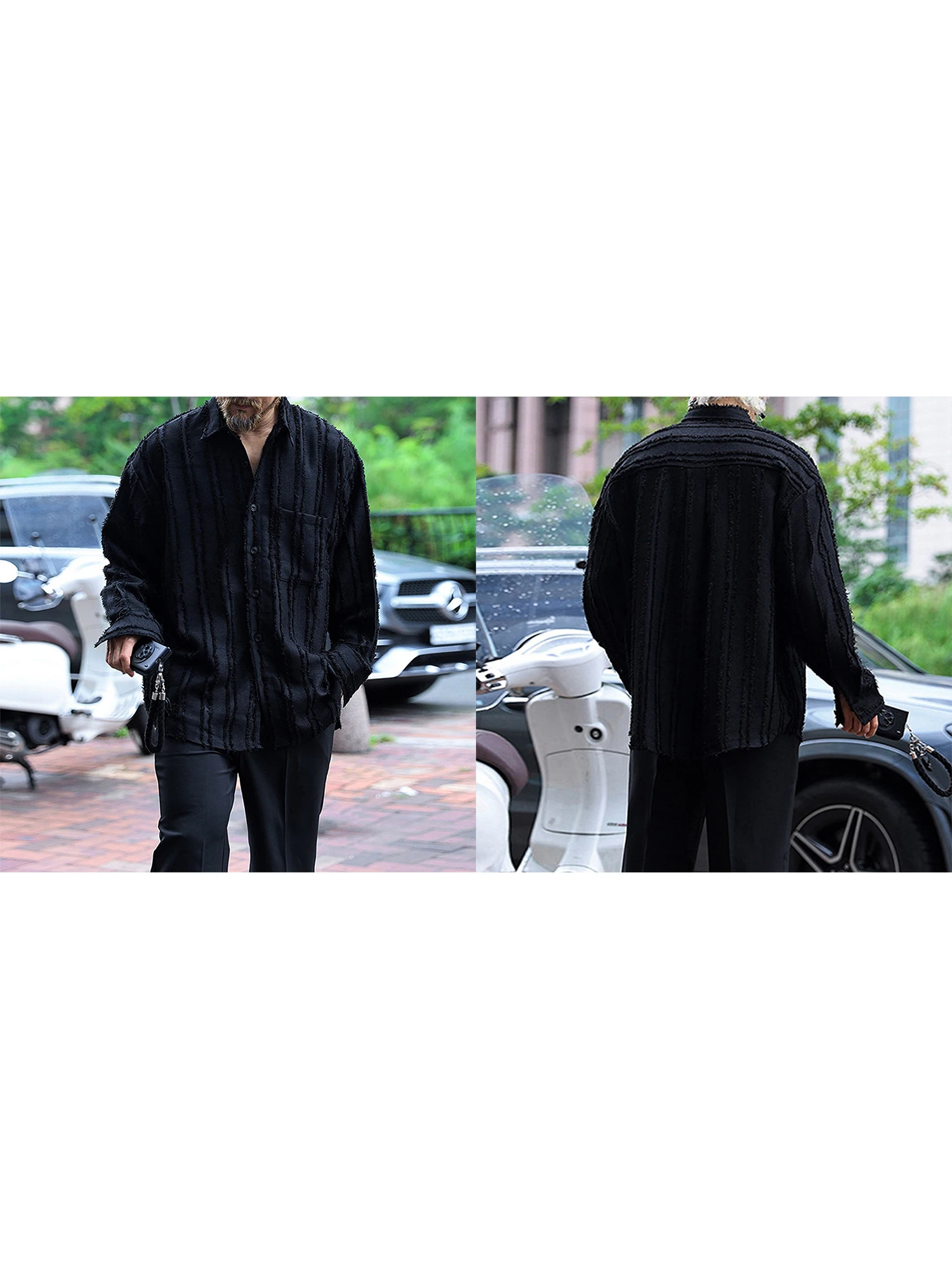 Men s Stylish Plaid Print Button Down Shirt with Turn-Down Collar and Long Sleeves for Fall and Winter Casual Wear