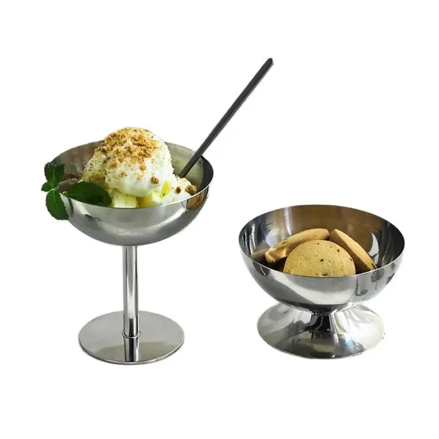 Introducing the Elegant 304 Stainless Steel Ice Cream Cup Collection