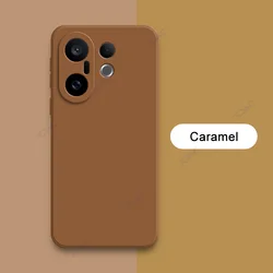 Luxury Candy Cellphone Cases - Soft Square Liquid Silicone Armor for Vivo S30 Pro mini (Coffee)
