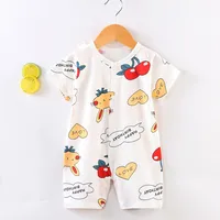 0-24month Baby Clothes Summer Toddler Jumpsuit Printed Fashion Cute Infantil Costume Cotton Short Sleeve Climbing Clothes Onesie 4