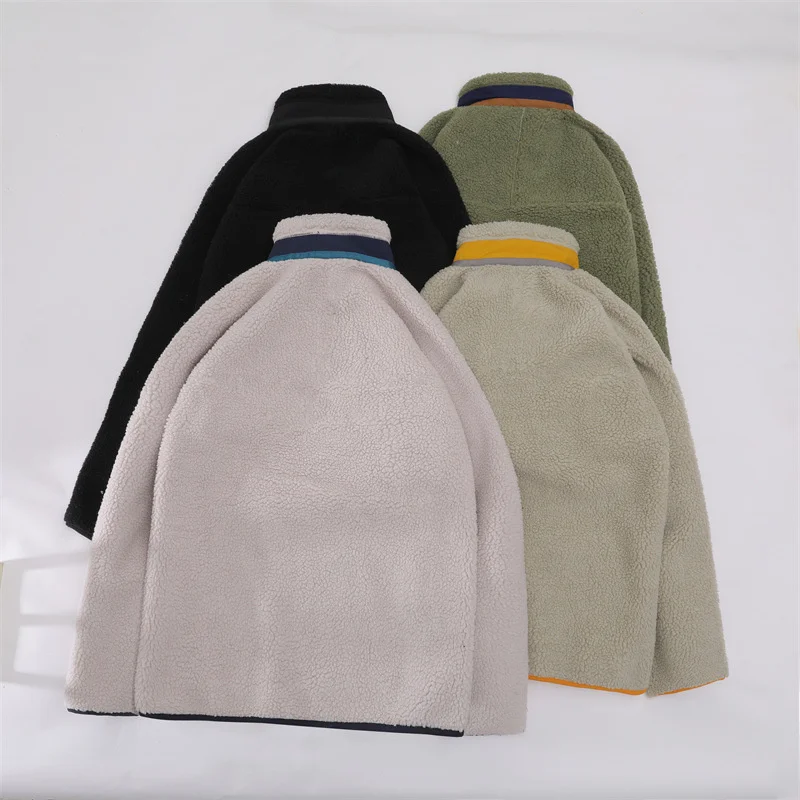 American Retro Motorcycle Jackets Men Outdoor Sporty Casual Loose Thickened Warm Fleece Coat Fashion Male Autumn Winter