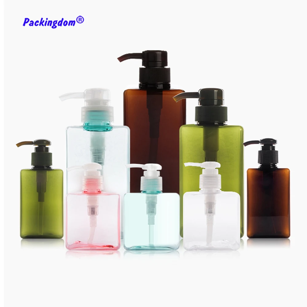 Hand Pump Containers for Shampoo, Suream 3 Pack 22oz/650ml Clear Brown  Green Plastic Empty Refillable