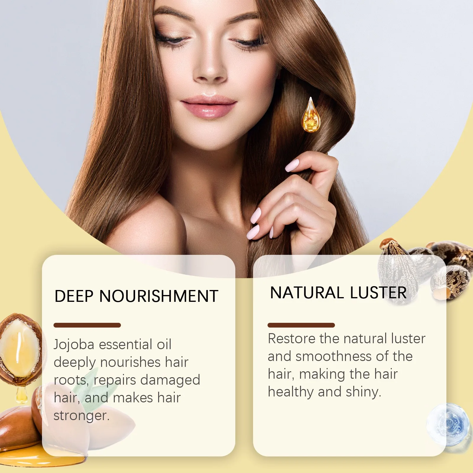 Jojoba Hair Care Oil, Moisturizing And Hair Care Non-greasy Soft Deep Nutrition Nourishing Care100ml hair growth oil hair care oil