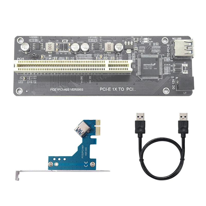 Riser réplicateur PCI Express PCIe 1x vers 4 ports 1x Avec plaque rapportée