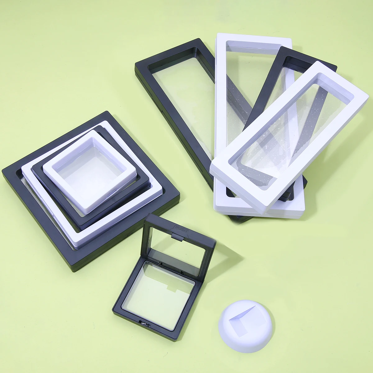 5Pcs 3D Schwimmenden Rahmen Schmuck Display-ständer Schatten Box Ring Anhänger Halter Stein Präsentation Fall Geschenk Box – Detail 2