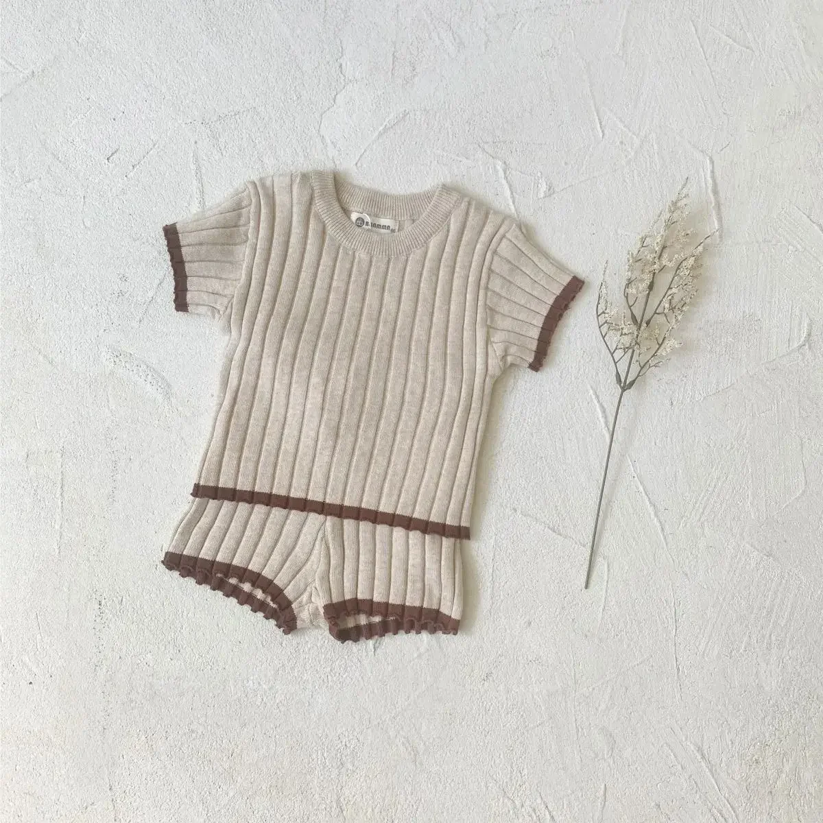 Autumn Infant Knitted T Shirt and Shorts Set for Newborn Baby