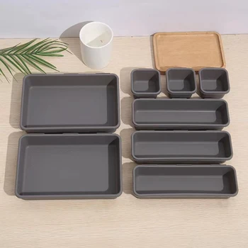 Organizzatori per cassetti da 8 pezzi Scatola portaoggetti per cancelleria da scrivania antipolvere per uso domestico Organizzatore per trucco da donna per accessori da bagno da cucina