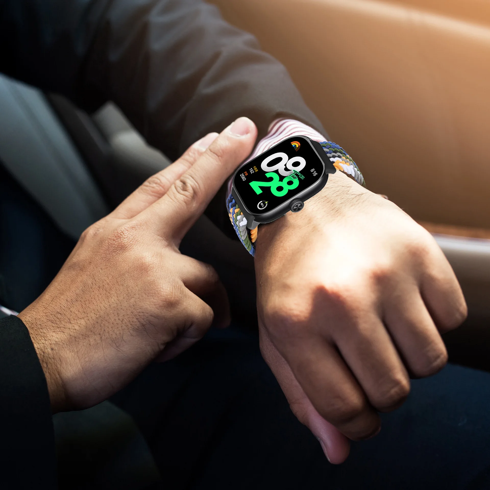Enhanced Magnetic Braided Nylon Watch Band - Adjustable Solo Loop Sport Strap in Vibrant Colors